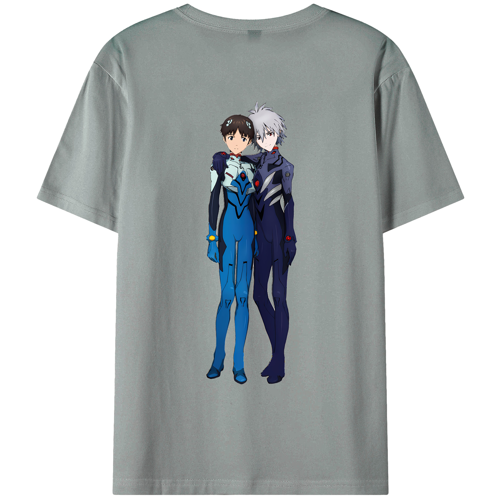 （画像用） EVA 新世紀エヴァンゲリオン 綿100％ メンズ半袖Tシャツ（バックプリント） 通気性